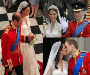 Puzzle Βρετανική Βασιλική Γάμος μεταξύ Prince William και Kate Middleton, αφού παντρεύτηκε